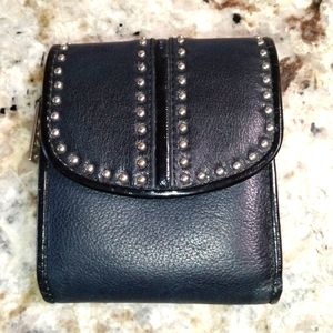 Brighton black studded trifold wallet